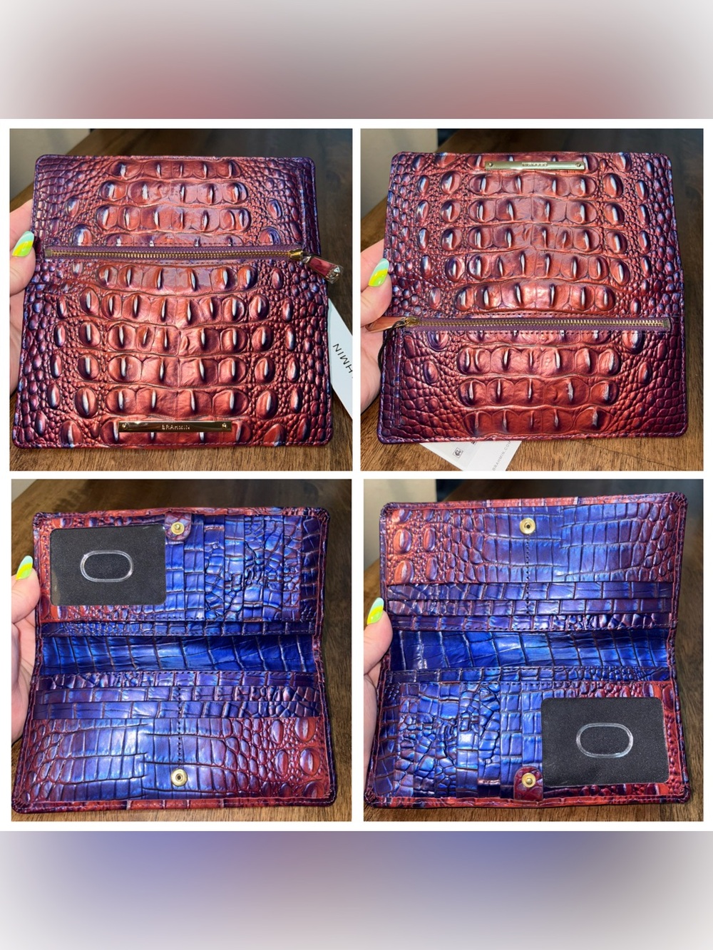 Brahmin NWT Ady - Dawning Ombré - Dusk Inspired Leather Wallet - Plum - Picture 4 of 14